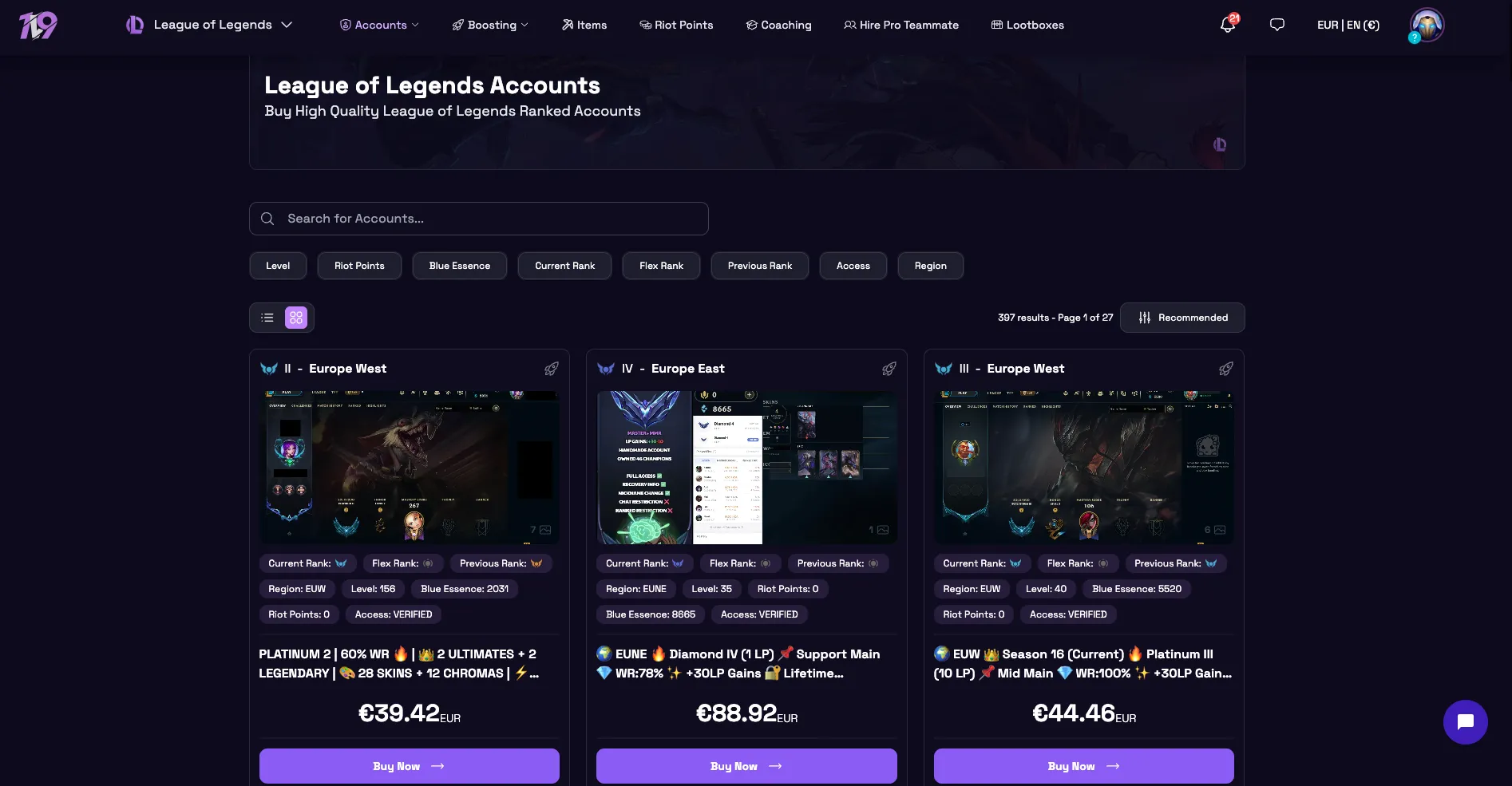 where to sell my league of legends account